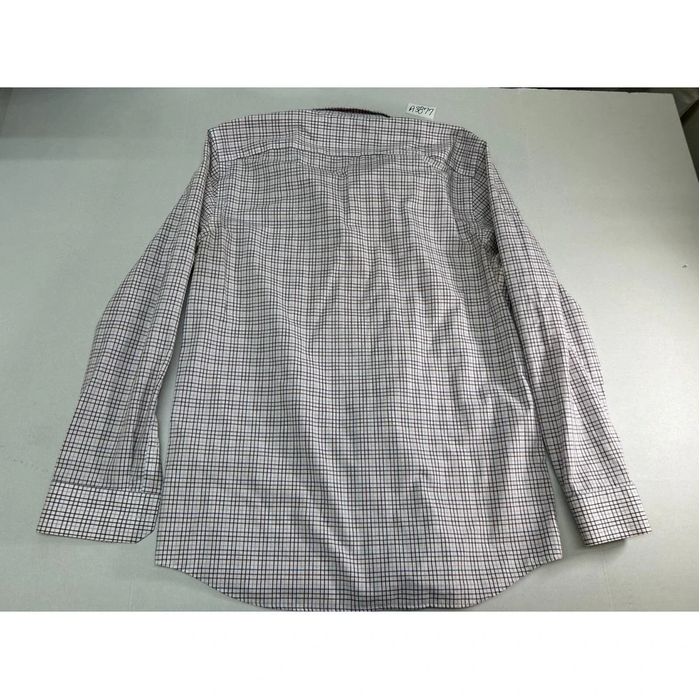 Banana Republic check dress shirt Men's size Large white‎ long-sleeve